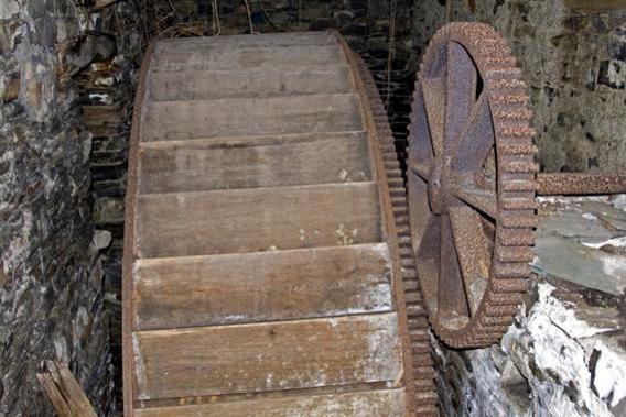 The waterwheel at Dunthwaite House.