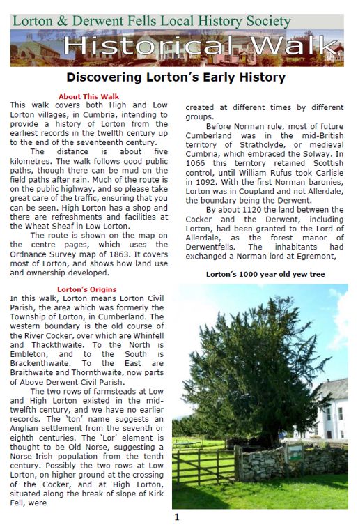 An image of the Lorton Walk leaflet.