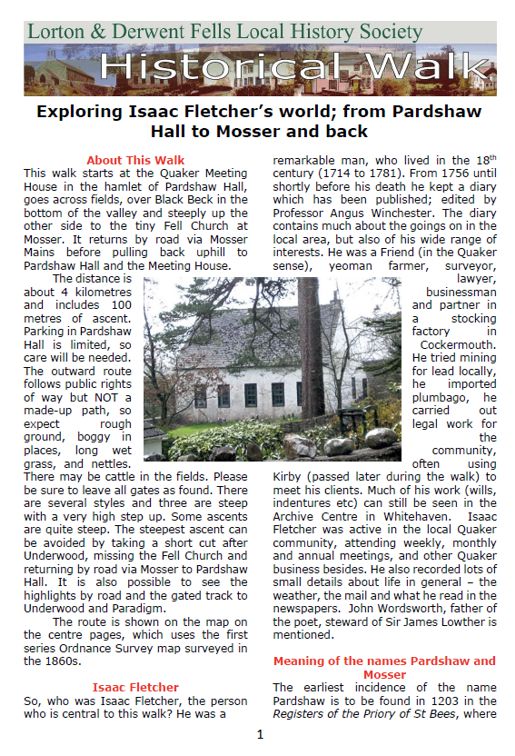 An image of the Pardshaw and Mosser Walk leaflet.